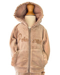 Girls beige princess hoodie with sequin Princess detail