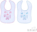 Traditional embroidered teddy bear bib for babies