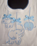 Blue elephant bib with Velcro fastening