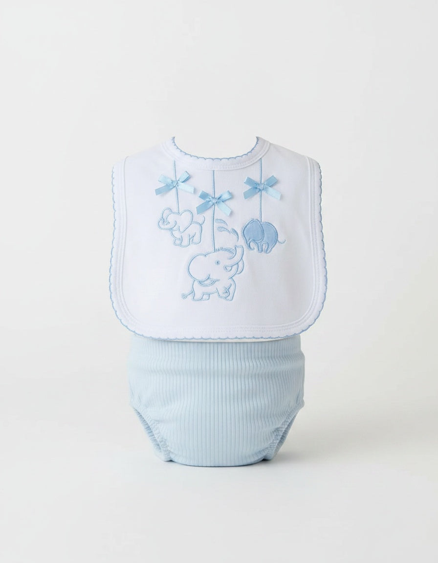 Traditional embroidered elephant bib for boys
