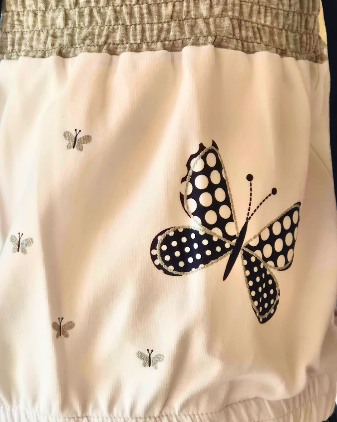 Kids holiday outfit blue polka dot playsuit ages 3 to 6