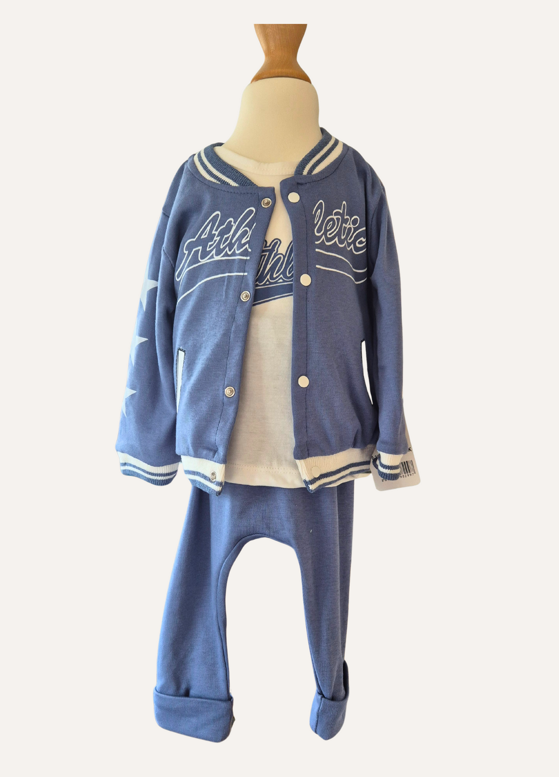 Baby Boys Blue 3-Piece Athletic Tracksuit Set