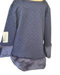 Girls sparkling blue Christmas dress with faux fur trim