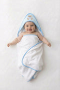 Baby hooded towel set blue teddy rock a bye baby
