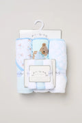 Soft newborn towel set blue teddy design