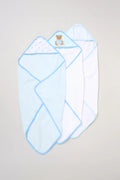 Baby bath towel gift set blue teddy