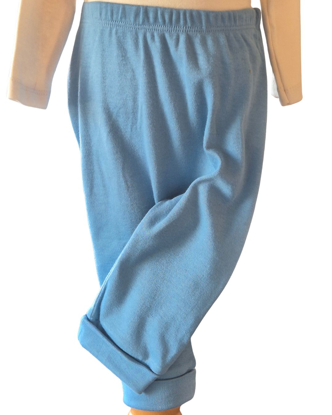 Baby boys blue trousers with elasticated waistband