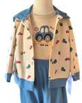 Boys blue cars 3 piece outfit with hoodie