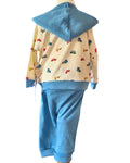 Blue car themed outfit for baby boys