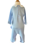 Blue footed baby grow with matching hat