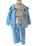 Baby boy blue hoodie and trouser outfit