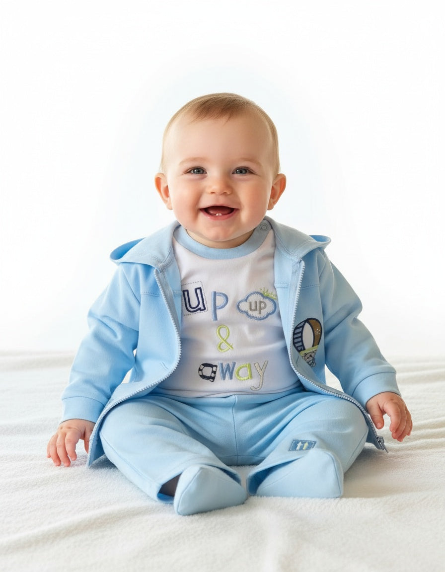 Nursery Time boys Up Up and Away 3 piece set