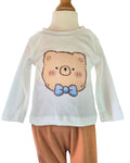 Baby boys camel teddy bear outfit with matching trousers and top