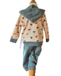 Baby boys green cars outfit with matching hoodie