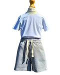 Boys summer holiday outfit with grey/stone shorts
