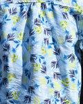 Boys summer outfit pale blue fern print shirt