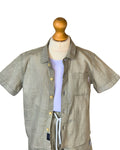 Boys holiday linen outfit with white t-shirt