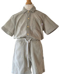 Boys smart casual summer outfit stone colour