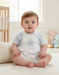 Nursery Time white turtle dungaree set