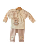 Mocha and cream baby boy 3 piece set