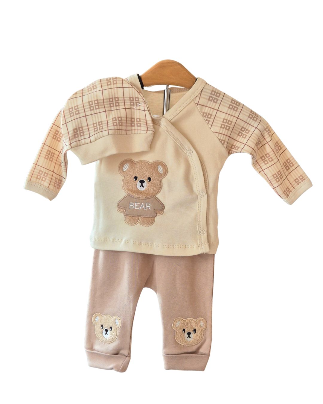 Mocha and cream baby boy 3 piece set