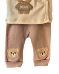 Cream teddy bear top and mocha trousers