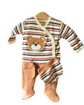 Boys striped teddy baby outfit