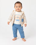 Boys blue teddy bear 3-piece jogger set with hooded jacket