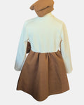 Girls camel dress with matching beret for parties