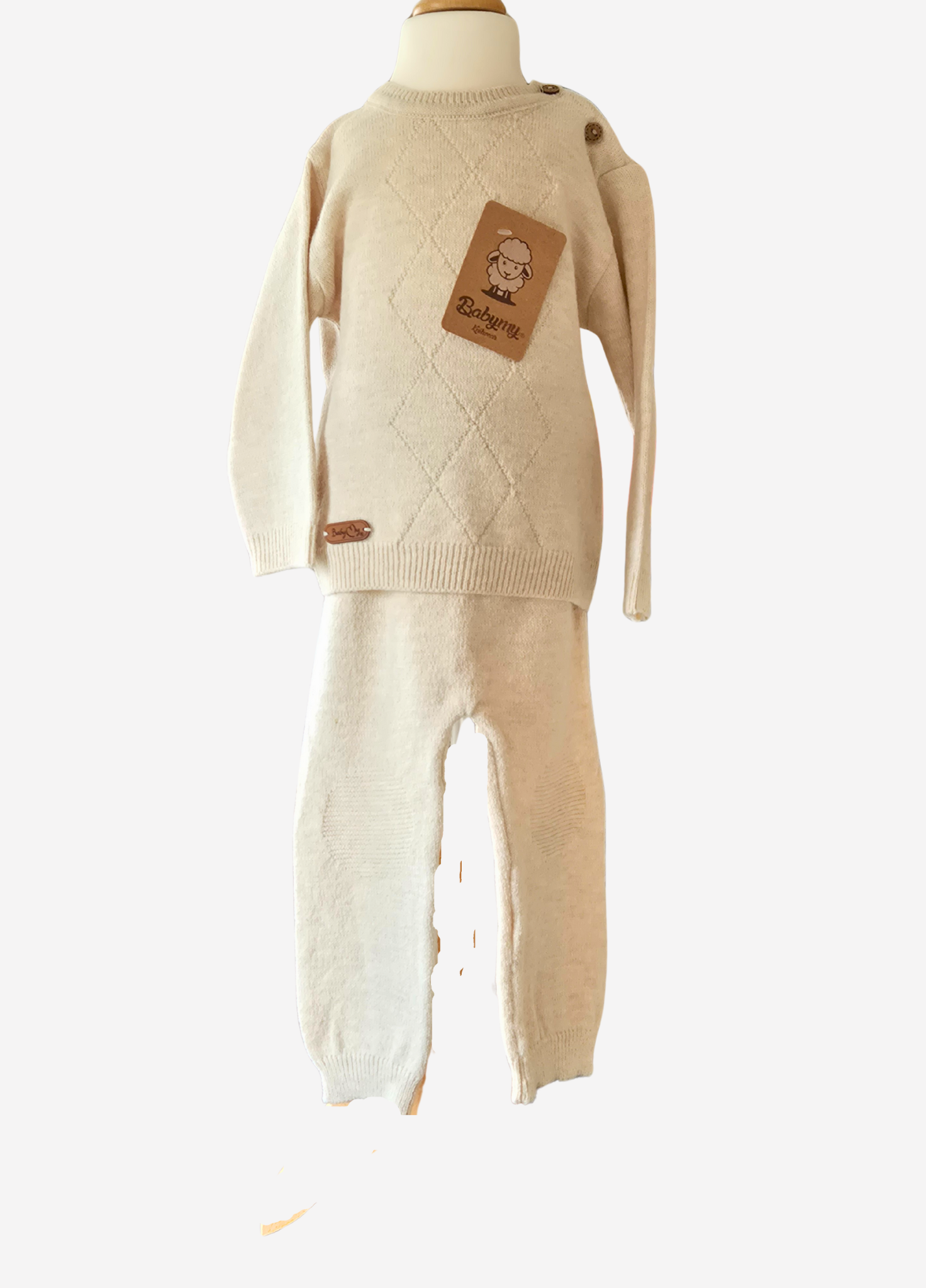 Boys Knitted Diamond Jumper & Trousers Set