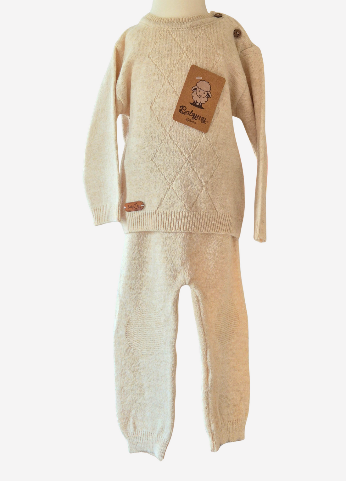 Boys Knitted Diamond Jumper & Trousers Set