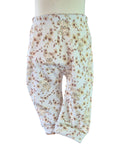 Baby girls floral teddy bear trousers with faux turn ups