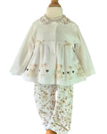 Cream and mocha teddy bear 3-piece baby set