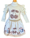 Giorgio Bambini girls cherry skirt set ages 1–8 years