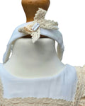 Cream baby dress with headband