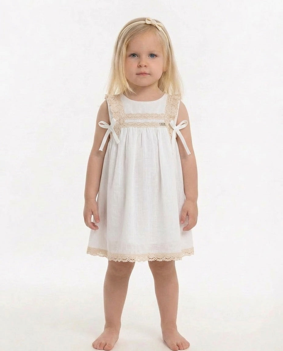 Girls organic cotton cream dress