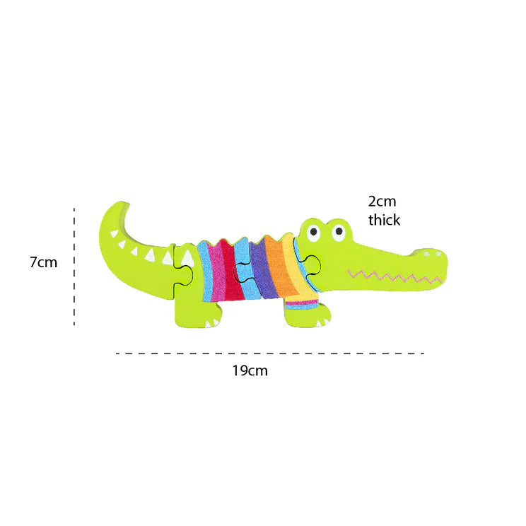 Wooden Crocodile Puzzle for Children