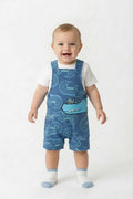Baby boys crocodile dungaree set blue summer outfit