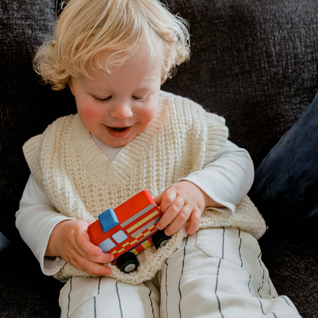 Fire Engine Wooden Push Toy - Orange Tree Toys