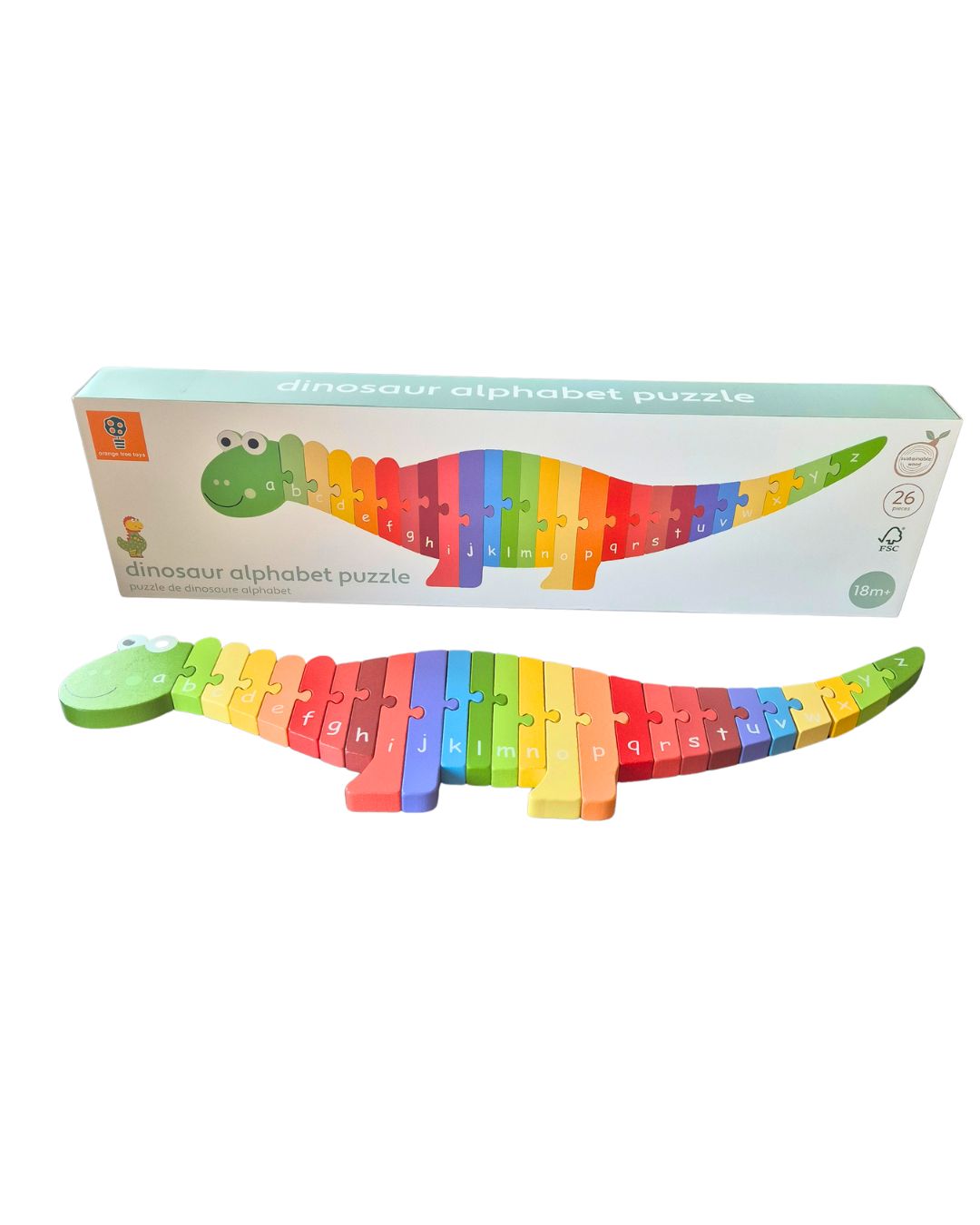 Dinosaur puzzle with alphabet letters