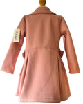 Girls pink coat with full skirt and kick pleats