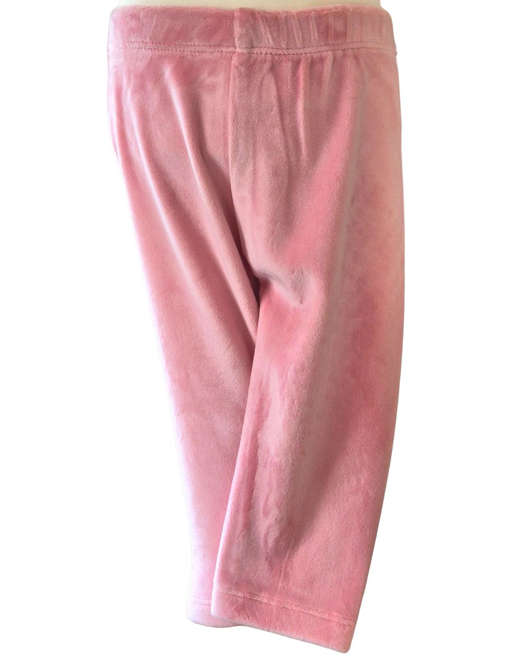 Girls ivory teddy bear top with dusky pink velour trousers
