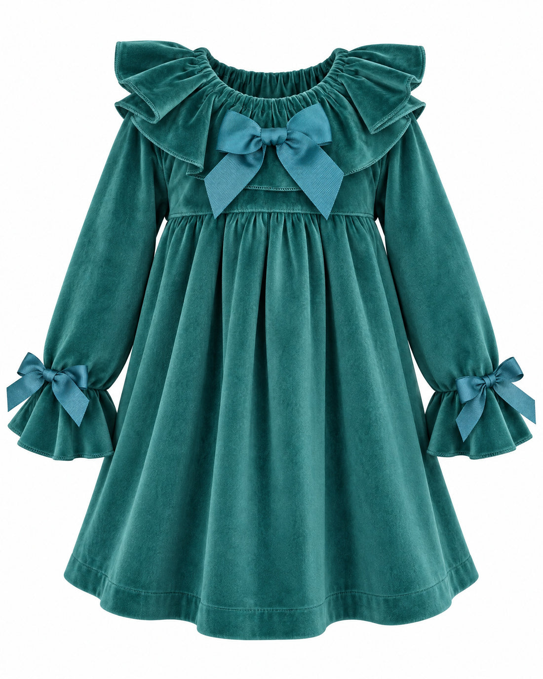 Giorgio Bambini girls’ emerald green velvet dress