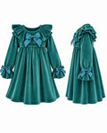 Girls’ green velvet Christmas dress by Giorgio Bambini