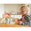 Wooden farm animal play set with barn and hen house