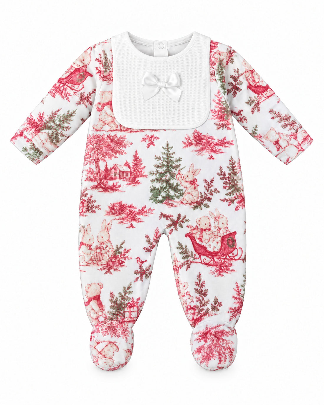 Baby festive velour sleepsuit by Fruit De Ma Passion