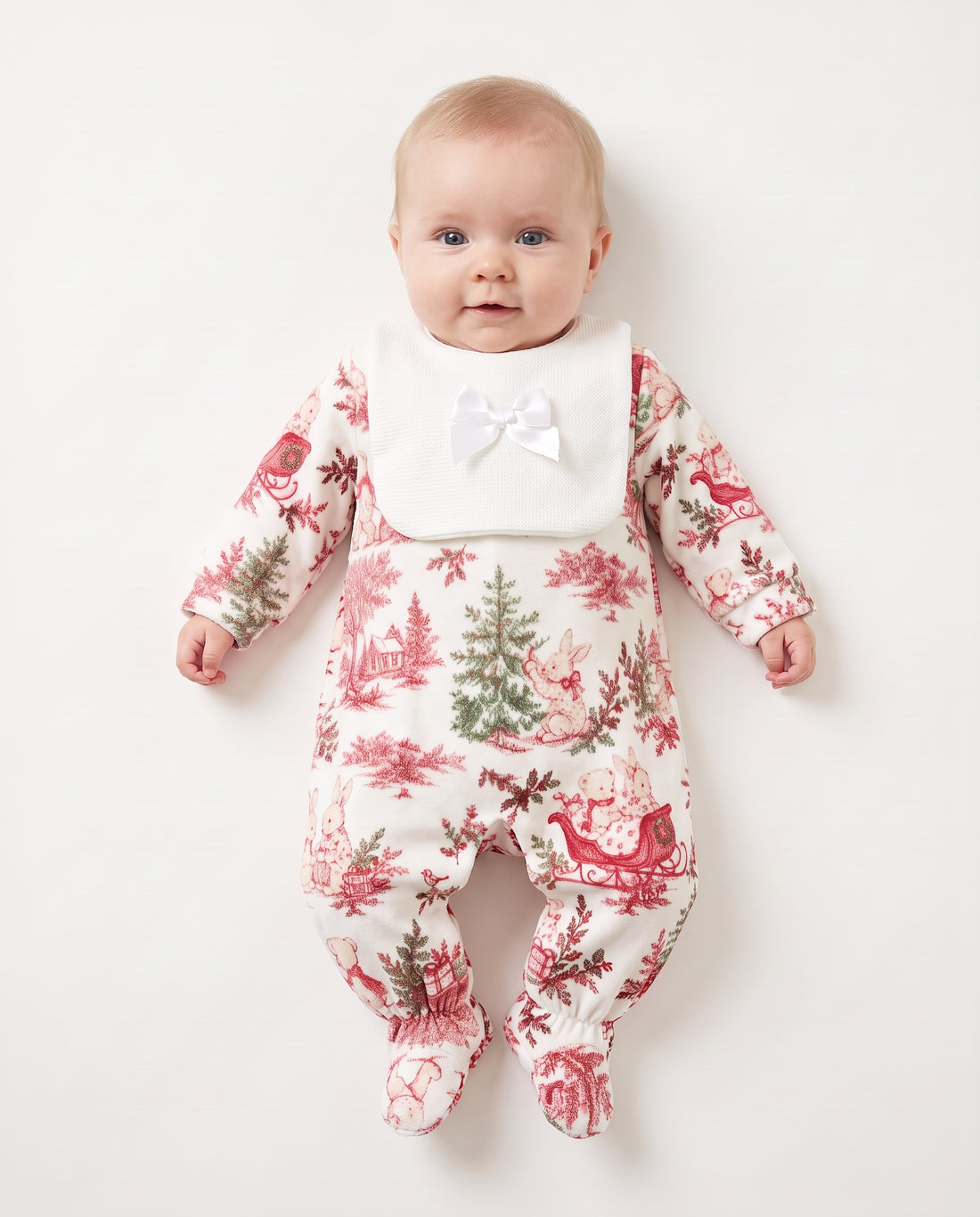 Baby festive velour sleepsuit by Fruit De Ma Passion