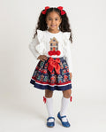 Girls’ gingerbread house Christmas skirt and top set by Neon Kids