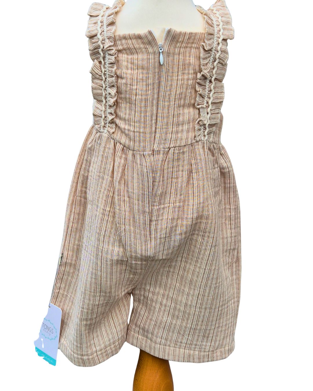 Beige baby playsuit 100 cotton