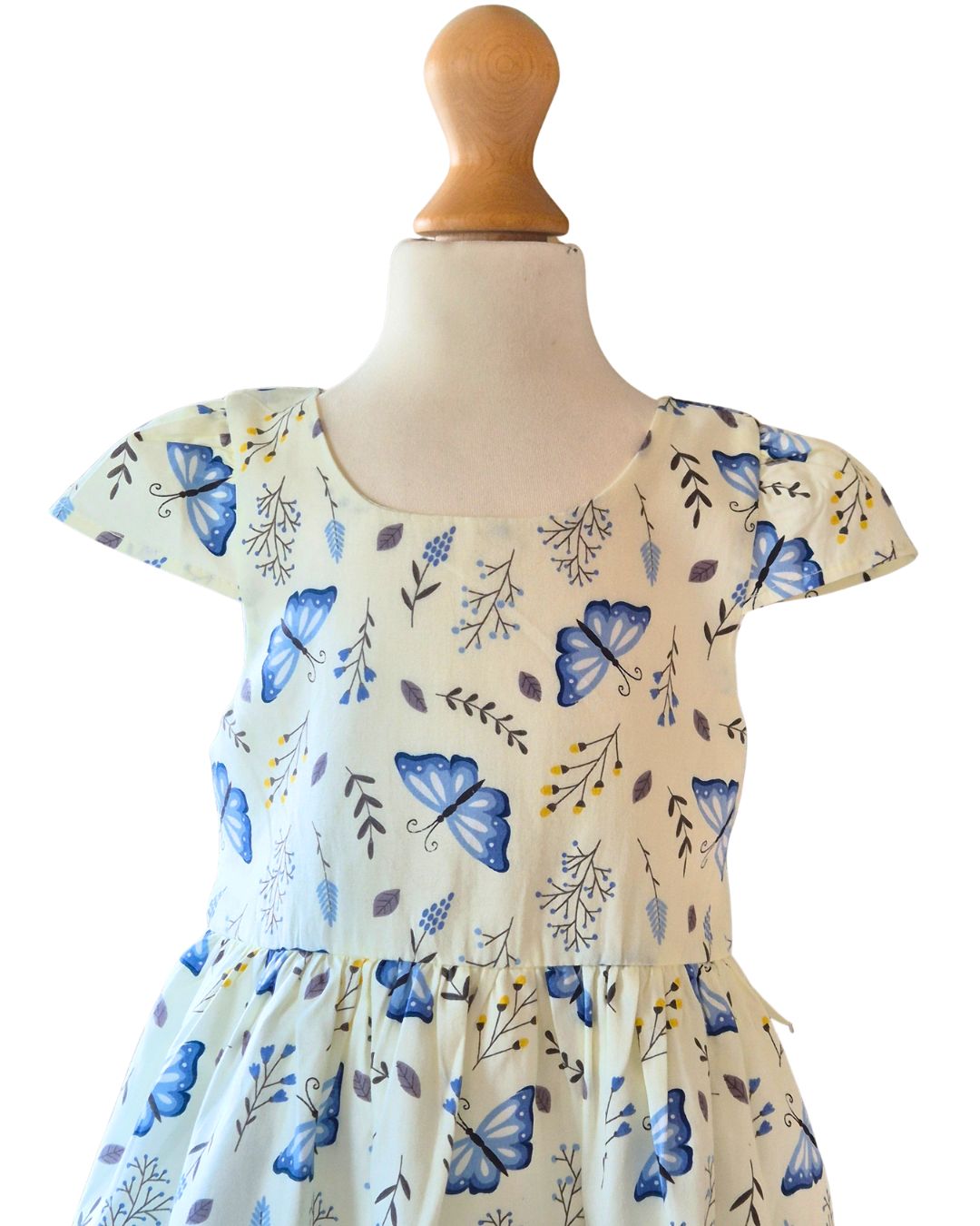 Butterfly print girls party dress for holidays